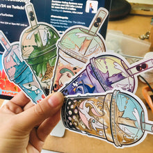 Load image into Gallery viewer, Bubble Tea Shark Sticker Set