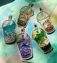 Load image into Gallery viewer, Bubble Tea Shark Sticker Set