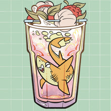 Load image into Gallery viewer, Asain Drink Shark Sticker Set