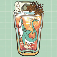 Load image into Gallery viewer, Asain Drink Shark Sticker Set
