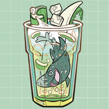 Load image into Gallery viewer, Asain Drink Shark Sticker Set