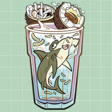 Load image into Gallery viewer, Asain Drink Shark Sticker Set
