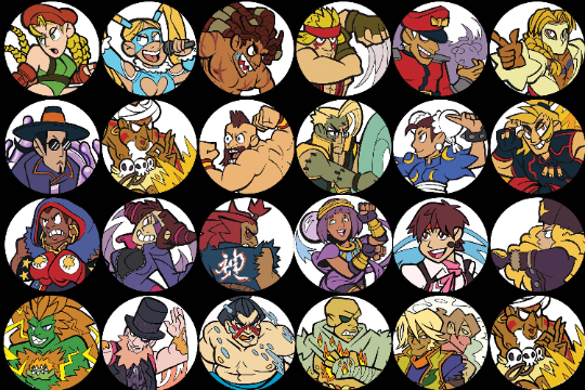 Street Fighter Character Select Pin Buttons Set 2