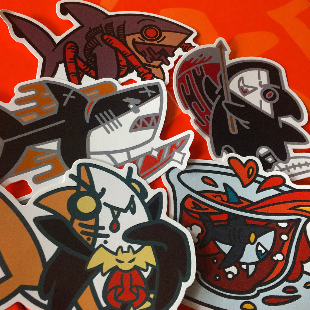 Halloween Shark Sticker Set