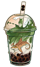 Load image into Gallery viewer, Bubble Tea Shark Sticker Set
