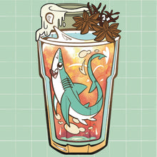 Load image into Gallery viewer, Asain Drink Shark Sticker Set
